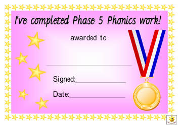 Completion Phases 2-6 Phonics Work Award Certificate Template, Page 4