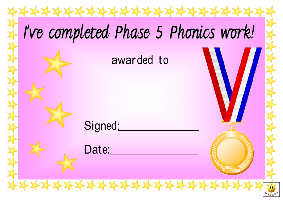 Completion Phases 2-6 Phonics Work Award Certificate Template, Page 4