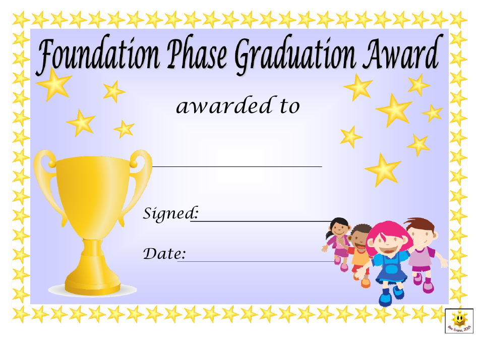Foundation Phase Graduation Award Certificate Template - Customizable Design