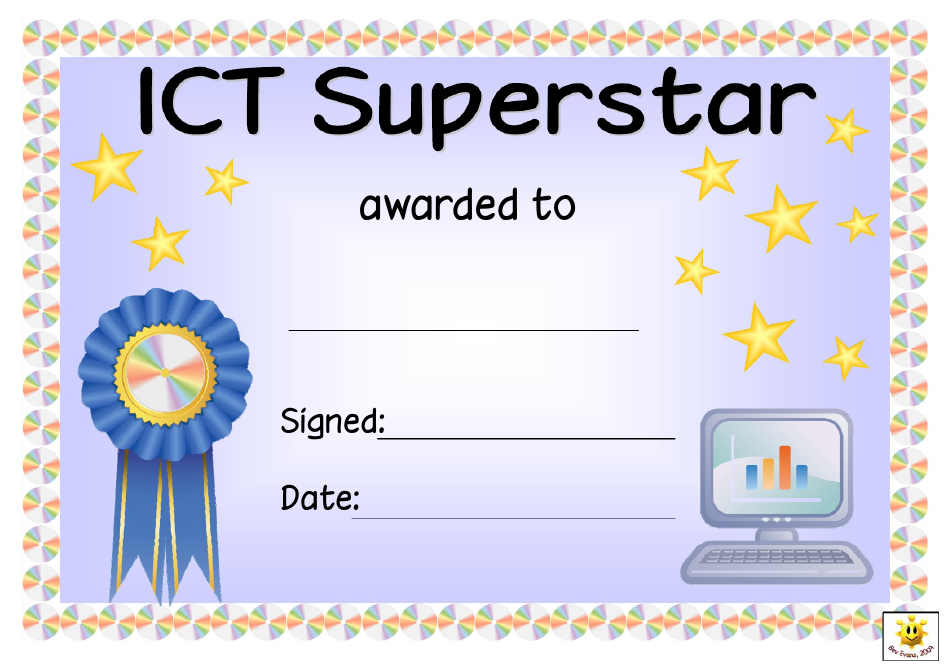 ICT Superstar Award Certificate Template - Design Illustration