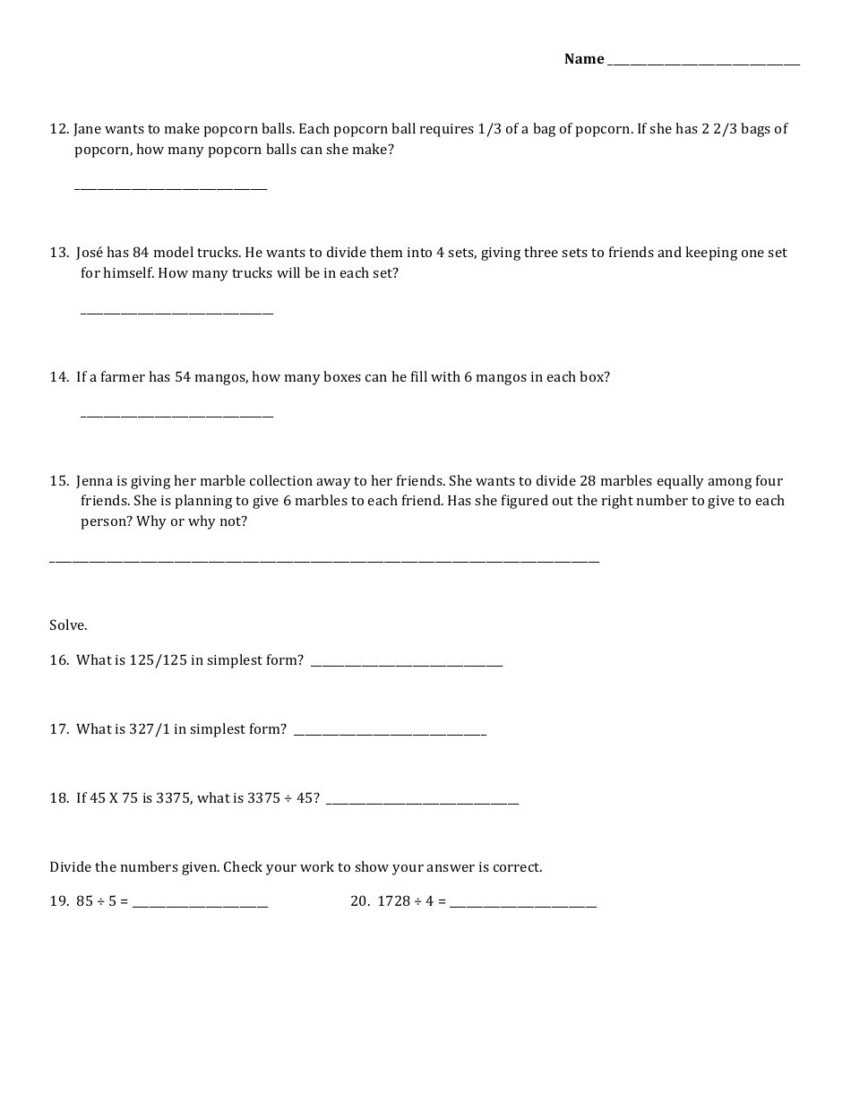 5th Grade Fractions Prerequisite Skills Test - Santa Ana Unified School ...