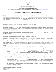 PBB Form 4 &quot;Control Agreement - Single Owner&quot; - Virginia