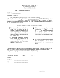 Document preview: Affidavit of Compliance - Louisiana