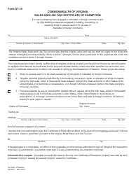 Document preview: Form ST-19 Shipping Commerce Exemption Certificate - Virginia