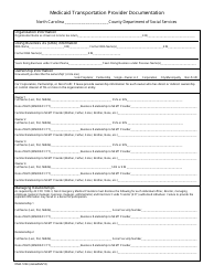Form DMA-5124 Medicaid Transportation Provider Documentation - North Carolina
