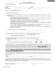 Form DMA-9052 &quot;Adult Care Home Notice of Transfer/Discharge&quot; - North Carolina