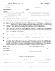 Affidavit of Complaint - Worthless Check/Sight Order - Tennessee