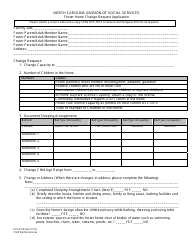 Form DSS-5159 &quot;Foster Home Change Request Application&quot; - North Carolina