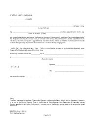 Form DSS-5190 Consent to Adoption by Parent Who Is Not the Stepparent&#039;s Spouse (Stepparent Adoption) - North Carolina, Page 3