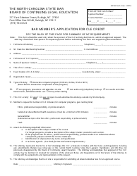 Form 3 Bar Member&#039;s Application for Cle Credit - North Carolina