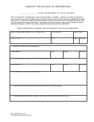 Form DSS-6969 &quot;Consent for Release of Information&quot; - North Carolina