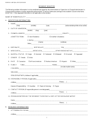 Form 4207 Resident Register Form - North Carolina