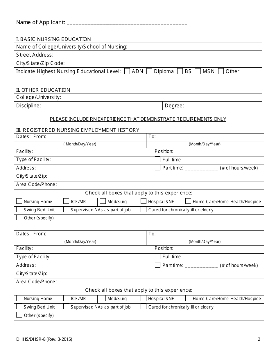 Form 8 Nurse Aide I Training Faculty Requirements Worksheet - North Carolina, Page 3
