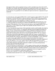 Home Inspection Contract Form, Page 2