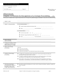 Official Form 401 &quot;Chapter 15 Petition for Recognition of a Foreign Proceeding&quot;