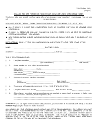 Form FSP-922 Change Report Form for Food Stamp Non-simplified Reporting Cases - Burlington County, New Jersey