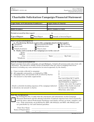Form CTS-10 &quot;Charitable Solicitation Campaign Financial Statement&quot; - Michigan