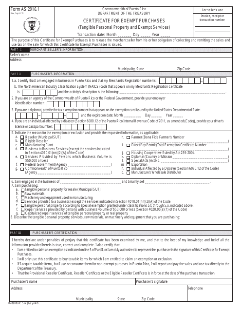 Form AS2916.1  Printable Pdf