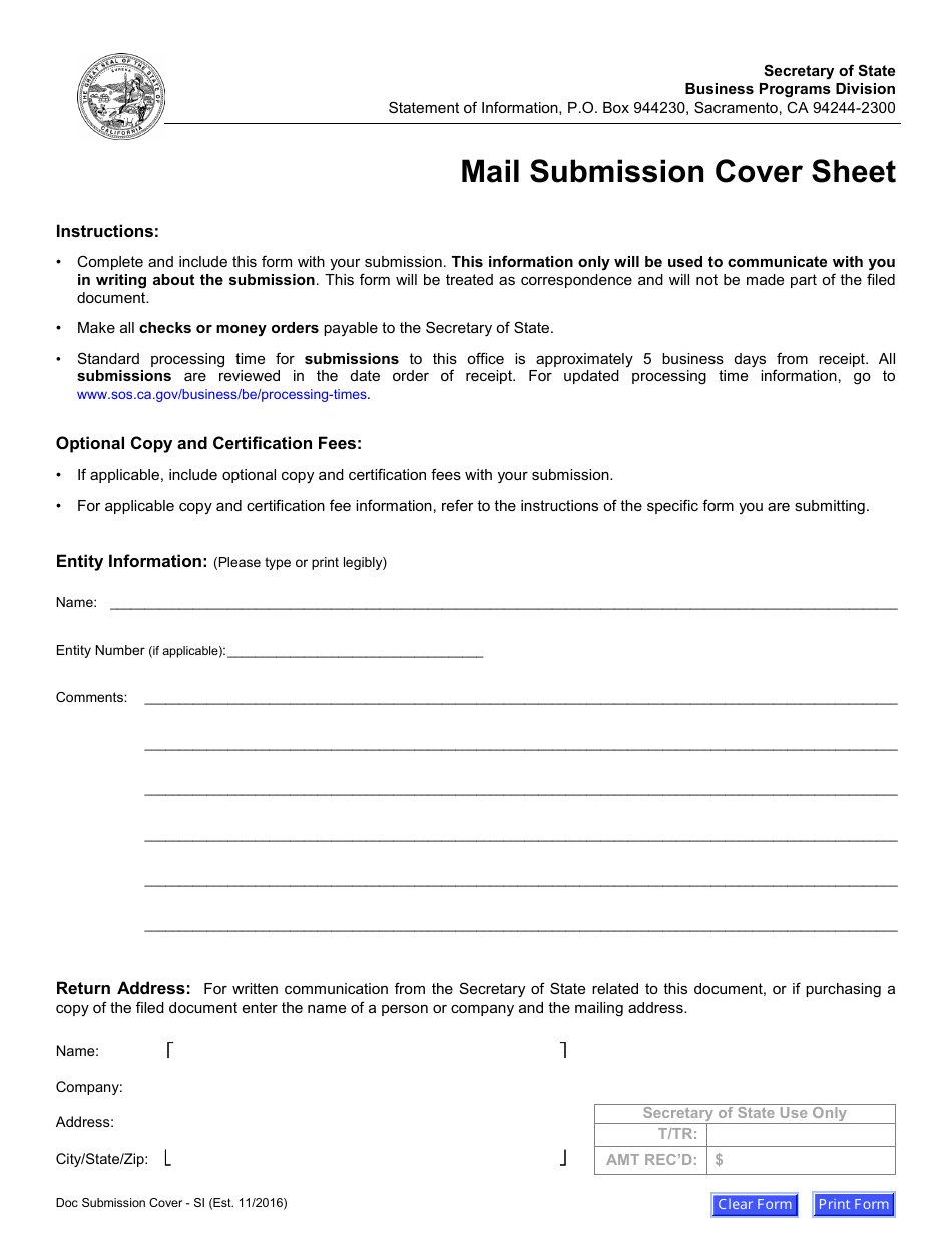 Form SI-550 Statement of Information - California, Page 5