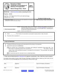 Form amdt-stk-na Certificate of Amendment of Articles of Incorporation - Name Change Only - Stock - California, Page 5
