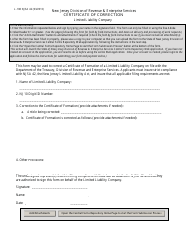 Document preview: Form l-108 Certificate of Correction - New Jersey