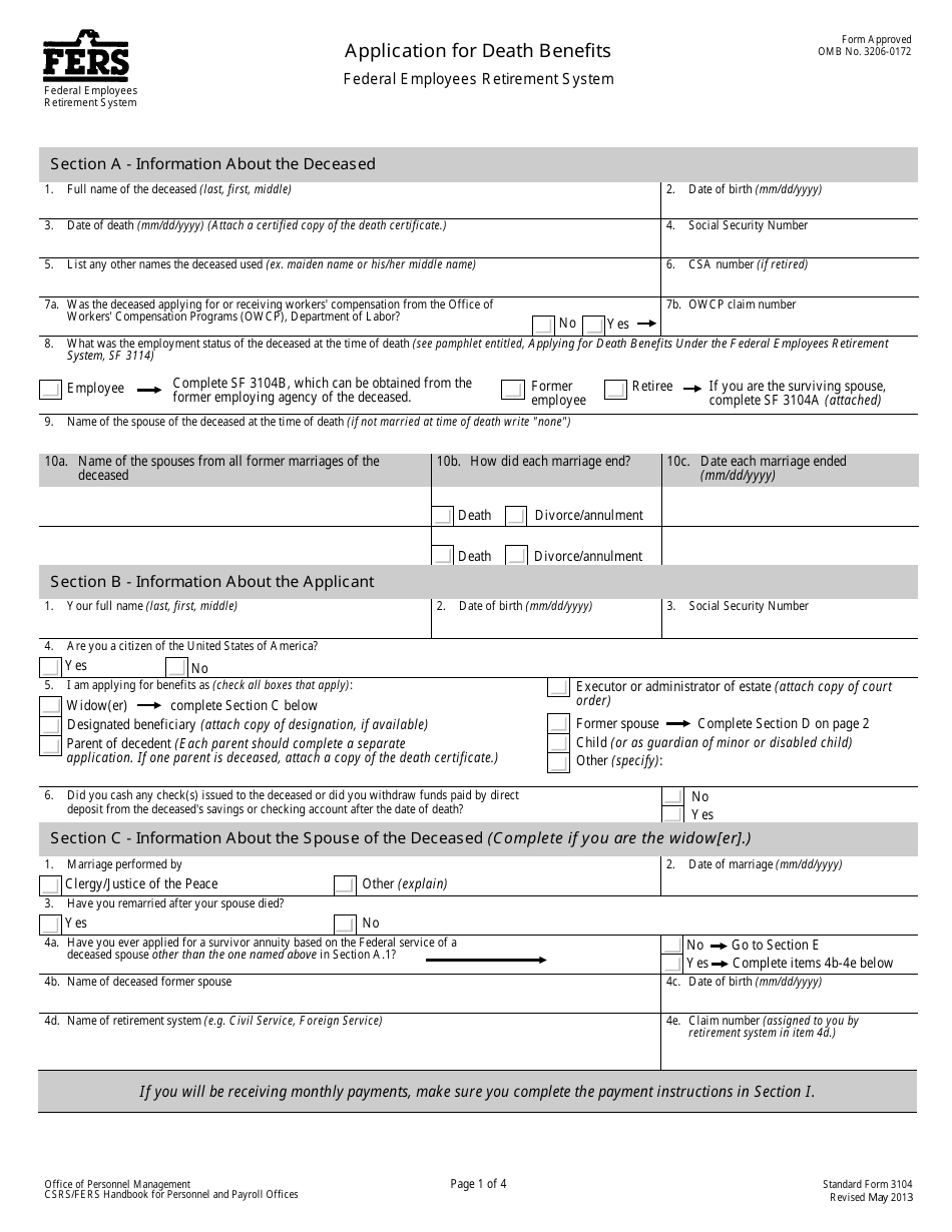 Form SF3104 Fill Out, Sign Online and Download Fillable PDF Templateroller