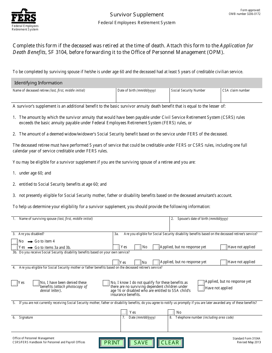 Form SF3104 Fill Out, Sign Online and Download Fillable PDF Templateroller