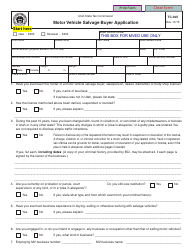 Document preview: Form TC-305 Motor Vehicle Salvage Buyer Application - Utah