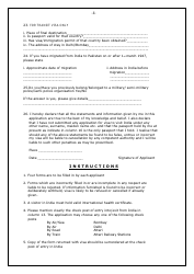&quot;Indian Visa Application Form for Pakistani Nationals - Embassy of India&quot; - Canton of Bern, Switzerland, Page 4