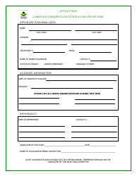 Application Form for Scholarship - Jamaican Canadian Association - Canada