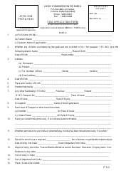 Document preview: Indian Visa Application Form - High Commission of India, Victoria-Mahe, Seychelles