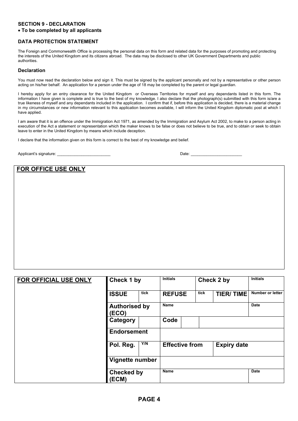 Form VAF5 Visa Application Form for Overseas Territory - Cayman Islands Visa Office, Kingston, Jamaica - United Kingdom, Page 4