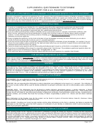 Document preview: Form DS-5520 Supplemental Questionnaire to Determine Identity for a U.S. Passport