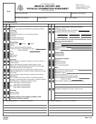 Document preview: Form DS-3026 Medical History and Physical Examination Worksheet
