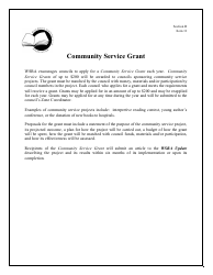 Document preview: Community Service Grant Proposal Template - Wisconsin State Reading Association - Wisconsin