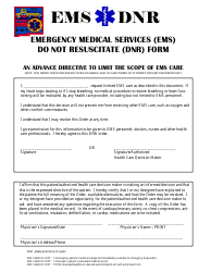 &quot;Emergency Medical Services Do Not Resuscitate (DNR) Form&quot; - New Mexico, Page 3