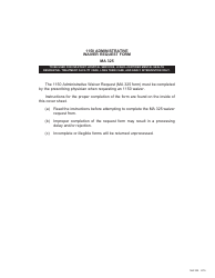 Form MA325 &quot;1150 Administrative Waiver Request Form&quot; - Pennsylvania