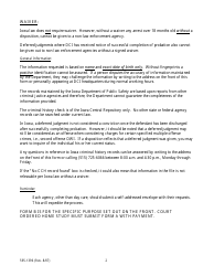 Form 595-1396 &quot;DHS Criminal History Record Check - Form B&quot; - Iowa, Page 2