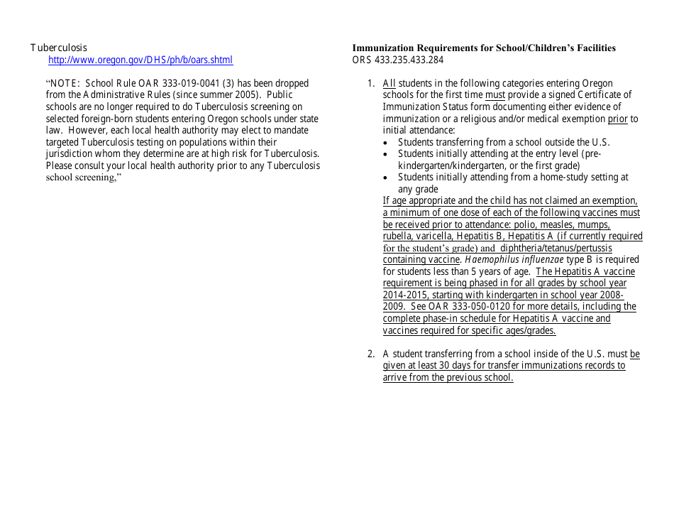 Form 581-3417 Oregon School Health Screening Record - Oregon, Page 4