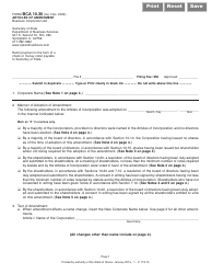 Form BCA10.30 Articles of Amendment - Illinois