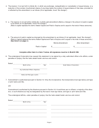 Form BCA10.30 Articles of Amendment - Illinois, Page 3