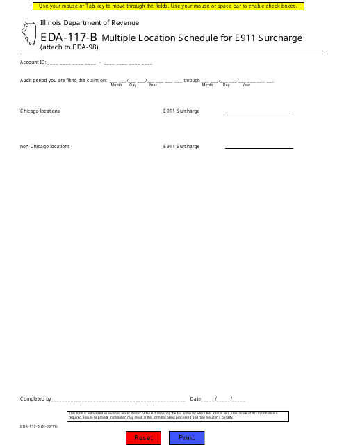 Form EDA-117-B  Printable Pdf