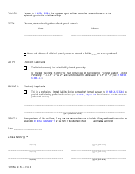Form MLPA-6 Certificate of Limited Partnership - Maine, Page 2