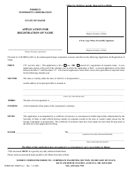 Document preview: Form MNPCA-2 Application for Registration of Name - Maine