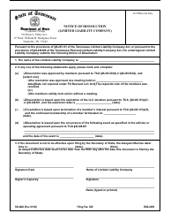 Document preview: Form SS-4246 Notice of Dissolution (Limited Liability Company) - Tennessee