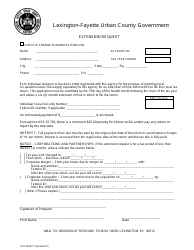 Document preview: Form 228ext Extension Request - City of Lexington, Kentucky