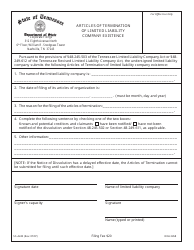 Document preview: Form SS-4245 Articles of Termination of Limited Liability Company Existence - Tennessee