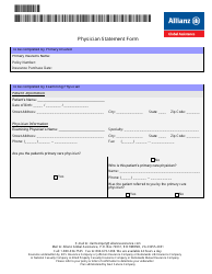 Document preview: Physician Statement Form - Allianz Global Assistance