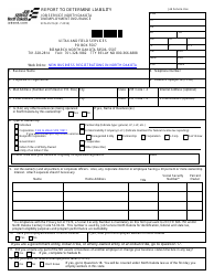 Form SFN41216 &quot;Report to Determine Liability&quot; - North Dakota