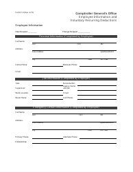 Form P-4 Employee Information and Voluntary Recurring Deductions - South Carolina